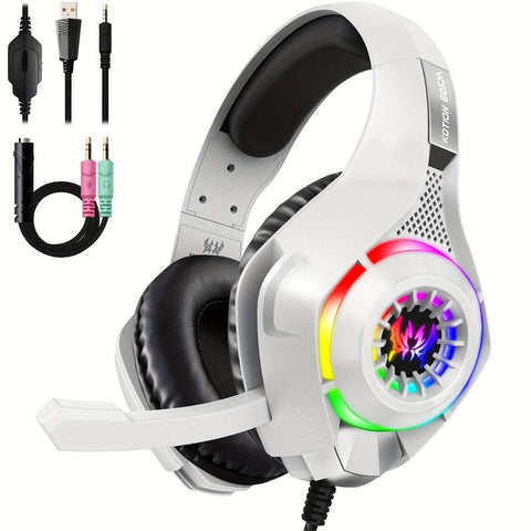 Darrahopens Electronics > Headphones and Earphones > Over Ear Headphones Gaming Headset with Mic & LED Lights