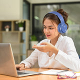 Darrahopens Electronics > Headphones and Earphones > Over Ear Headphones Laser Foldable Bluetooth Headphones with Mic - Navy Blue