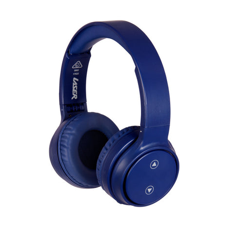 Darrahopens Electronics > Headphones and Earphones > Over Ear Headphones Laser Foldable Bluetooth Headphones with Mic - Navy Blue
