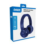 Darrahopens Electronics > Headphones and Earphones > Over Ear Headphones Laser Foldable Bluetooth Headphones with Mic - Navy Blue