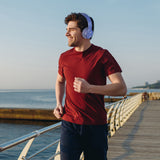 Darrahopens Electronics > Headphones and Earphones > Over Ear Headphones Laser Foldable Bluetooth Headphones with Mic - Navy Blue