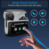 Darrahopens Electronics > Headphones and Earphones > Over Ear Headphones Laser TWS Earbuds ANC with Touch Display Black