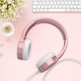 Darrahopens Electronics > Headphones and Earphones > Over Ear Headphones Laser Wired Headphones with 40mm Drivers Rose Gold