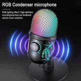 Darrahopens Electronics > Headphones and Earphones > Over Ear Headphones RGB USB Condenser Microphone - Gaming Laptop Recording Microphone