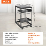 Darrahopens Electronics > Headphones and Earphones > Over Ear Headphones VEVOR 15U Open Frame Server Rack, 23-40 in Adjustable Depth, Free Standing or Wall Mount Network Server Rack, 4 Post AV Rack with Casters, Holds All Your Networking IT Equipment AV Gear Router Modem