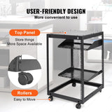 Darrahopens Electronics > Headphones and Earphones > Over Ear Headphones VEVOR 15U Open Frame Server Rack, 23-40 in Adjustable Depth, Free Standing or Wall Mount Network Server Rack, 4 Post AV Rack with Casters, Holds All Your Networking IT Equipment AV Gear Router Modem