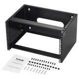 Darrahopens Electronics > Headphones and Earphones > Over Ear Headphones VEVOR 6U Wall Mount Network Rack, 14 in/355.6 mm Depth, 50 lbs/22.68 kg Max Weight Capacity Wall Mount Server Rack with Cage Nuts, 19"/482.6 mm for Shallow Server IT Equipment and Network Switches