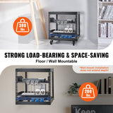 Darrahopens Electronics > Headphones and Earphones > Over Ear Headphones VEVOR 9U Open Frame Server Rack, 584.2 to 1016 mm Adjustable Depth, Free Standing or Wall Mount Network Server Rack with 360° Casters, Heavy Duty 4 Post Holds All Your Networking IT Equipment AV Gear