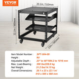 Darrahopens Electronics > Headphones and Earphones > Over Ear Headphones VEVOR 9U Open Frame Server Rack, 584.2 to 1016 mm Adjustable Depth, Free Standing or Wall Mount Network Server Rack with 360° Casters, Heavy Duty 4 Post Holds All Your Networking IT Equipment AV Gear