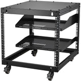 Darrahopens Electronics > Headphones and Earphones > Over Ear Headphones VEVOR 9U Open Frame Server Rack, 584.2 to 1016 mm Adjustable Depth, Free Standing or Wall Mount Network Server Rack with 360° Casters, Heavy Duty 4 Post Holds All Your Networking IT Equipment AV Gear