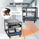 Darrahopens Electronics > Headphones and Earphones > Over Ear Headphones VEVOR 9U Open Frame Server Rack, 584.2 to 1016 mm Adjustable Depth, Free Standing or Wall Mount Network Server Rack with 360° Casters, Heavy Duty 4 Post Holds All Your Networking IT Equipment AV Gear