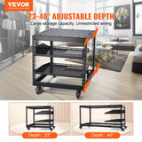 Darrahopens Electronics > Headphones and Earphones > Over Ear Headphones VEVOR 9U Open Frame Server Rack, 584.2 to 1016 mm Adjustable Depth, Free Standing or Wall Mount Network Server Rack with 360° Casters, Heavy Duty 4 Post Holds All Your Networking IT Equipment AV Gear