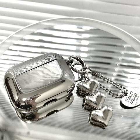 Darrahopens Electronics > Headphones and Earphones > Wireless Headphones & Earbuds Electroplated solid color shell + 3 heart pendants AirPods Pro