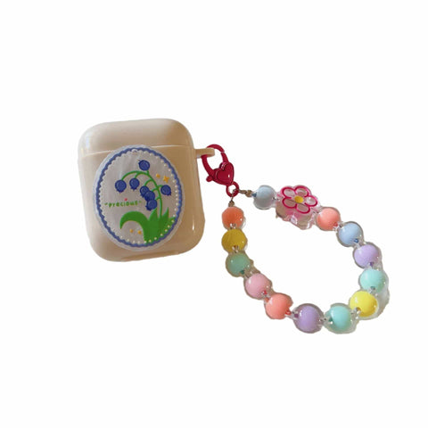 Darrahopens Electronics > Headphones and Earphones > Wireless Headphones & Earbuds Floral Off-white AirPods Pro Case with Colorful Bracelet