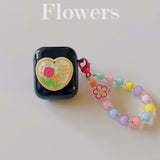 Darrahopens Electronics > Headphones and Earphones > Wireless Headphones & Earbuds Floral patches + light blue base shell + blue bracelet AirPods Pro