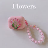 Darrahopens Electronics > Headphones and Earphones > Wireless Headphones & Earbuds Floral patches + pink base shell + pink bracelet Apple AirPods 3