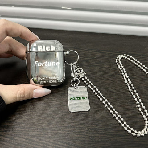 Darrahopens Electronics > Headphones and Earphones > Wireless Headphones & Earbuds Laser Engraved Fortune + Matching Keychain + Necklace AirPods 1