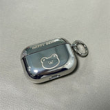 Darrahopens Electronics > Headphones and Earphones > Wireless Headphones & Earbuds Laser Engraved HAPPY Bear Electroplated + Ring Apple AirPods pro2