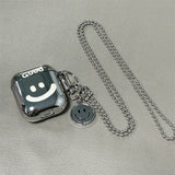 Darrahopens Electronics > Headphones and Earphones > Wireless Headphones & Earbuds Laser Engraved Smiley + Matching Keychain + Necklace AirPods 2
