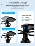 Darrahopens Electronics > Mobile Accessories > Car Mounts 2-in-1 Car Rotating Dinner Tray & Double Cup Holder with Secure Phone Mount - Car Cup Slot Swivel Expander and Snacks & Drinks Organizer