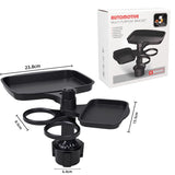 Darrahopens Electronics > Mobile Accessories > Car Mounts 2-in-1 Car Rotating Dinner Tray & Double Cup Holder with Secure Phone Mount - Car Cup Slot Swivel Expander and Snacks & Drinks Organizer