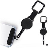 Darrahopens Electronics > Mobile Accessories > Car Mounts Extendable anti-theft phone buckle - 2-piece - Phone cord with carabiner - Suitable for travel and hiking - Phone accessories - Black