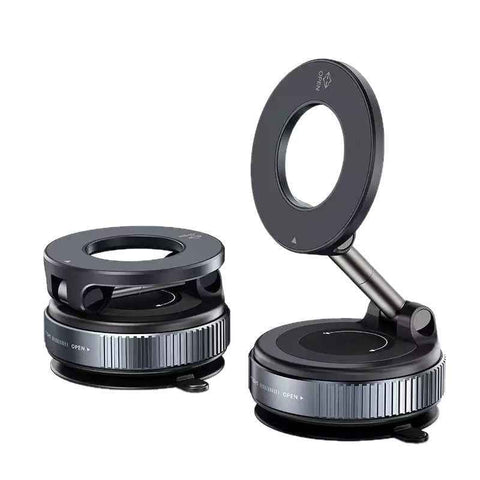 Darrahopens Electronics > Mobile Accessories > Car Mounts Vacuum and Magnetic Car Phone Mount, 3-Axis Foldable and Rotating Navigation Mount, Residue-Free Universal Desktop/Car Phone Mount - Black
