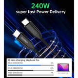 Darrahopens Electronics > Mobile Accessories CHOETECH XCC-1036 USB-C M to M PD3.1 240W Super Fast Charging Cable 2M