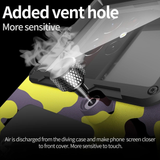Darrahopens Electronics > Mobile Accessories > Phone Cases & Screen Protectors 15m Waterproof Phone Case for Diving & Surfing - 1 Hour Underwater Shooting, Dual Seal, Zinc Alloy Buckle, Fits iPhone Samsung Xiaomi up to 6.9 Inch(Camouflage yellow+black)