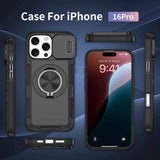 Darrahopens Electronics > Mobile Accessories > Phone Cases & Screen Protectors 2-in-1 Magnetic Sliding Lens Case, Black for iPhone 16 Pro