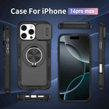 Darrahopens Electronics > Mobile Accessories > Phone Cases & Screen Protectors 2-in-1 Magnetic Sliding Lens Case, Black for iPhone 16 Pro Max