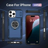 Darrahopens Electronics > Mobile Accessories > Phone Cases & Screen Protectors 2-in-1 Magnetic Sliding Lens Case, Blue for iPhone 16 Pro