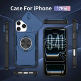 Darrahopens Electronics > Mobile Accessories > Phone Cases & Screen Protectors 2-in-1 Magnetic Sliding Lens Case, Blue for iPhone 17 Pro