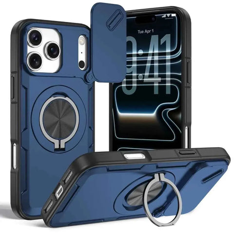 Darrahopens Electronics > Mobile Accessories > Phone Cases & Screen Protectors 2-in-1 Magnetic Sliding Lens Case, Blue for iPhone 17 Pro