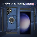 Darrahopens Electronics > Mobile Accessories > Phone Cases & Screen Protectors 2-in-1 Magnetic Sliding Lens Case, Blue for  Samsung S23Ultra