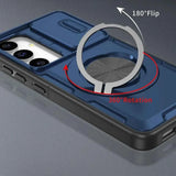Darrahopens Electronics > Mobile Accessories > Phone Cases & Screen Protectors 2-in-1 Magnetic Sliding Lens Case, Blue for  Samsung S24
