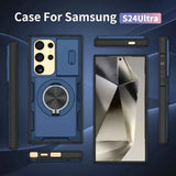 Darrahopens Electronics > Mobile Accessories > Phone Cases & Screen Protectors 2-in-1 Magnetic Sliding Lens Case, Blue for  Samsung S24Ultra