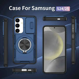 Darrahopens Electronics > Mobile Accessories > Phone Cases & Screen Protectors 2-in-1 Magnetic Sliding Lens Case, Blue for  Samsung S25