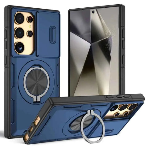 Darrahopens Electronics > Mobile Accessories > Phone Cases & Screen Protectors 2-in-1 Magnetic Sliding Lens Case, Blue for  Samsung S25Ultra