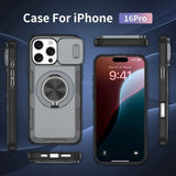 Darrahopens Electronics > Mobile Accessories > Phone Cases & Screen Protectors 2-in-1 Magnetic Sliding Lens Case, Grey for iPhone 16 Pro