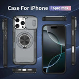 Darrahopens Electronics > Mobile Accessories > Phone Cases & Screen Protectors 2-in-1 Magnetic Sliding Lens Case, Grey for iPhone 16 Pro Max