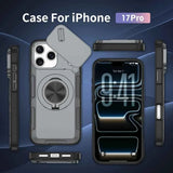 Darrahopens Electronics > Mobile Accessories > Phone Cases & Screen Protectors 2-in-1 Magnetic Sliding Lens Case, Grey for iPhone 17 Pro
