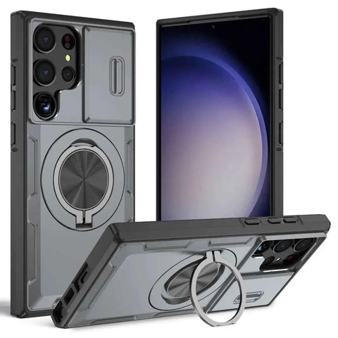 Darrahopens Electronics > Mobile Accessories > Phone Cases & Screen Protectors 2-in-1 Magnetic Sliding Lens Case, Grey for Samsung S23Ultra