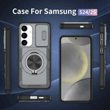 Darrahopens Electronics > Mobile Accessories > Phone Cases & Screen Protectors 2-in-1 Magnetic Sliding Lens Case, Grey for Samsung S24