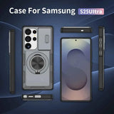 Darrahopens Electronics > Mobile Accessories > Phone Cases & Screen Protectors 2-in-1 Magnetic Sliding Lens Case, Grey for Samsung S25Ultra