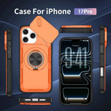 Darrahopens Electronics > Mobile Accessories > Phone Cases & Screen Protectors 2-in-1 Magnetic Sliding Lens Case, Orange for iPhone 17 Pro