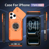 Darrahopens Electronics > Mobile Accessories > Phone Cases & Screen Protectors 2-in-1 Magnetic Sliding Lens Case, Orange for iPhone 17 Pro Max