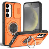 Darrahopens Electronics > Mobile Accessories > Phone Cases & Screen Protectors 2-in-1 Magnetic Sliding Lens Case, Orange for Samsung S25