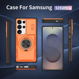 Darrahopens Electronics > Mobile Accessories > Phone Cases & Screen Protectors 2-in-1 Magnetic Sliding Lens Case, Orange for Samsung S25Ultra