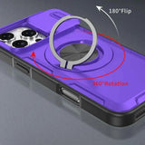 Darrahopens Electronics > Mobile Accessories > Phone Cases & Screen Protectors 2-in-1 Magnetic Sliding Lens Case, Purple for iPhone 16 Pro